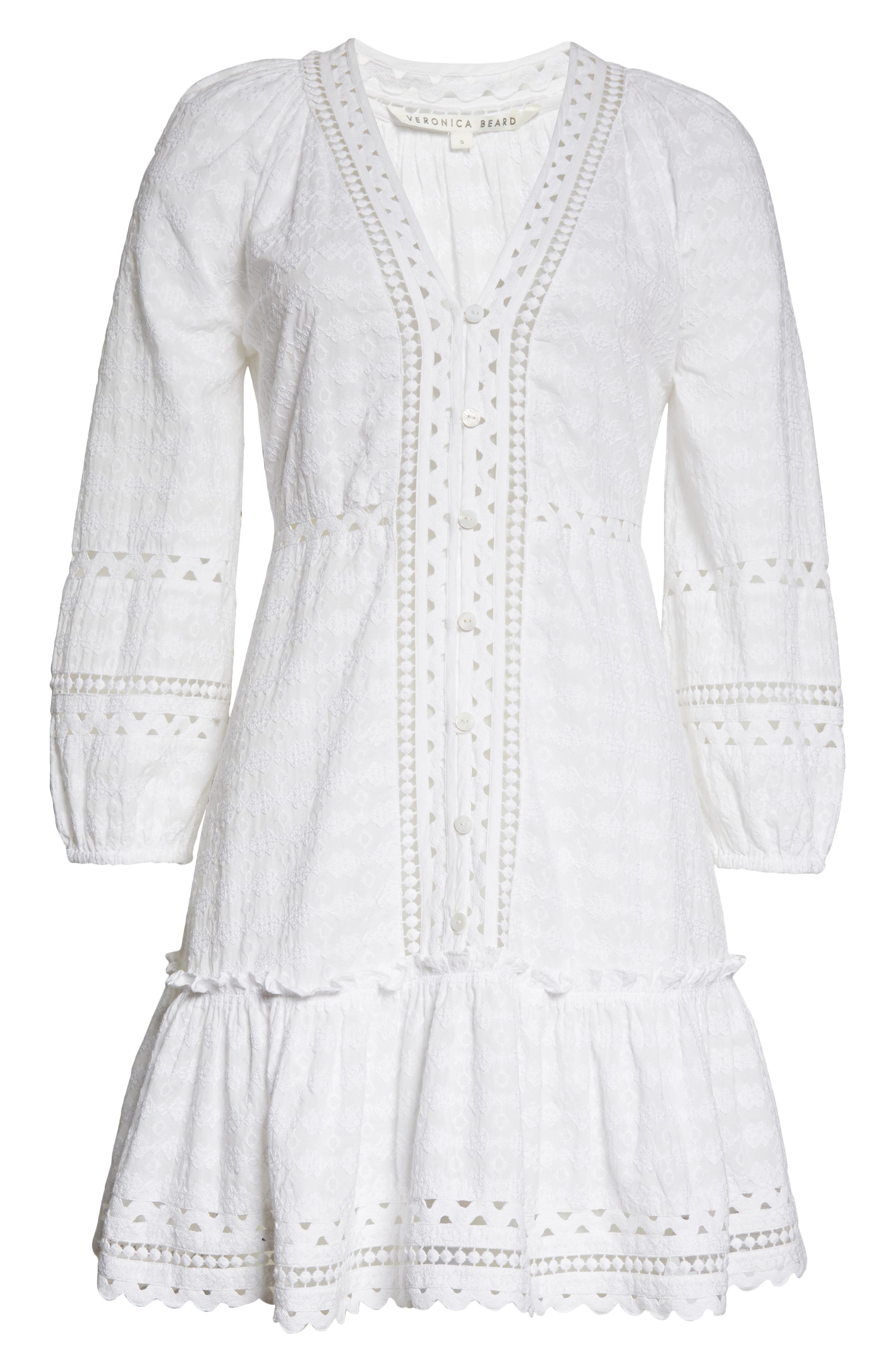 Veronica Beard Daeja Embroidered Cotton CoverUp Dress Nordstrom