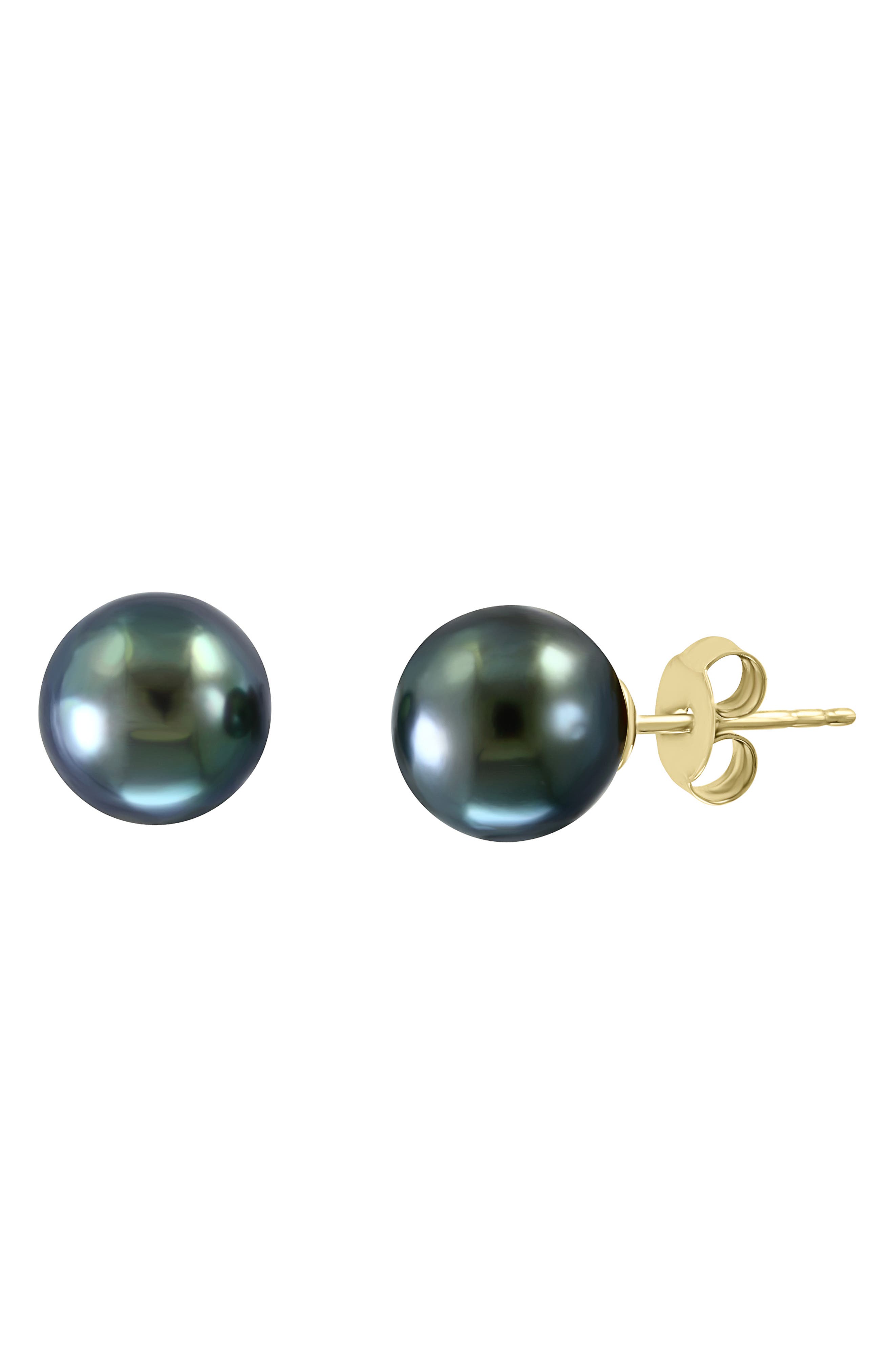 black cultured pearl earrings