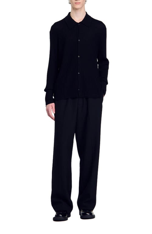 Shop Sandro Knit Shirt In Black