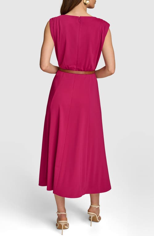Donna Karan Women's Sleeveless Belted Jersey Midi Dress In Cactus Flo