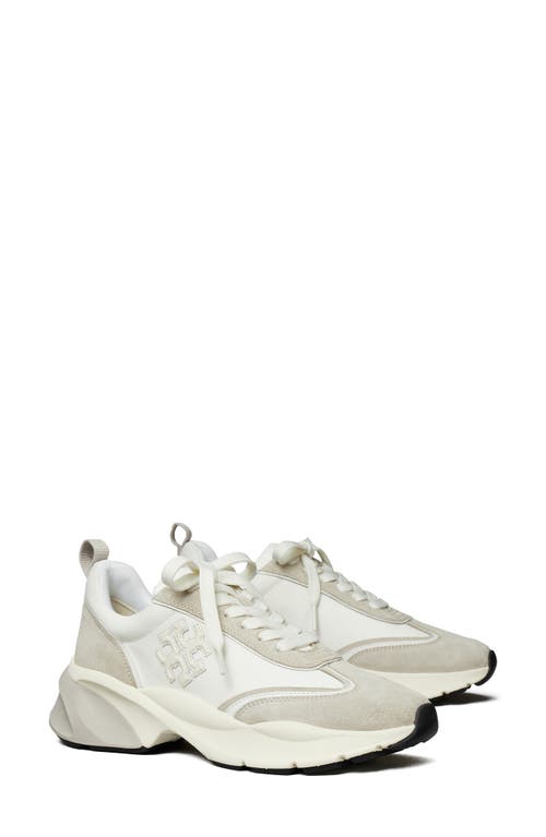 Tory Burch Good Luck Sneaker In Bianco/bianco/fossil Stone