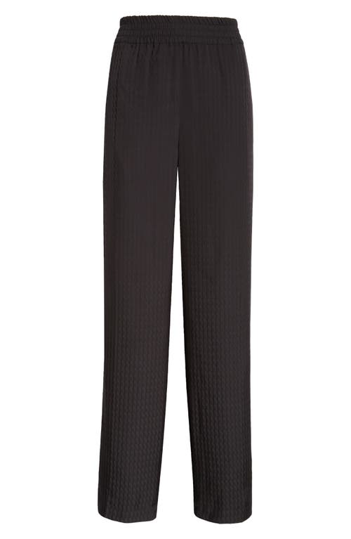 Victoria Beckham Textured Stripe Pajama Pants Black at Nordstrom, Us