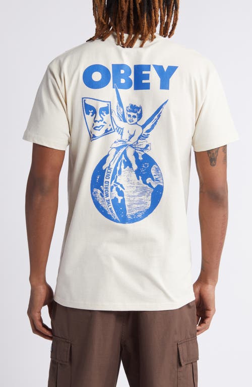 Shop Obey Cherub Logo T-shirt In Cream