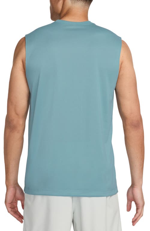 Shop Nike Dri-fit Legend Fitness Muscle T-shirt In Denim Turquoise/black