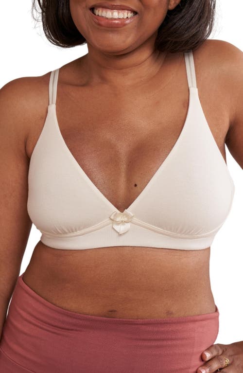 AnaOno Molly Post-Surgery Pocketed Plunge Wireless T-Shirt Bra in Ivory