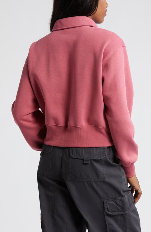 Shop Bp. Polo Fleece Sweatshirt In Pink Mauve