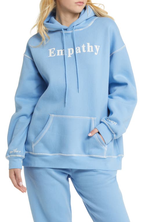 Empathy Cotton Blend Hoodie in Soft Blue
