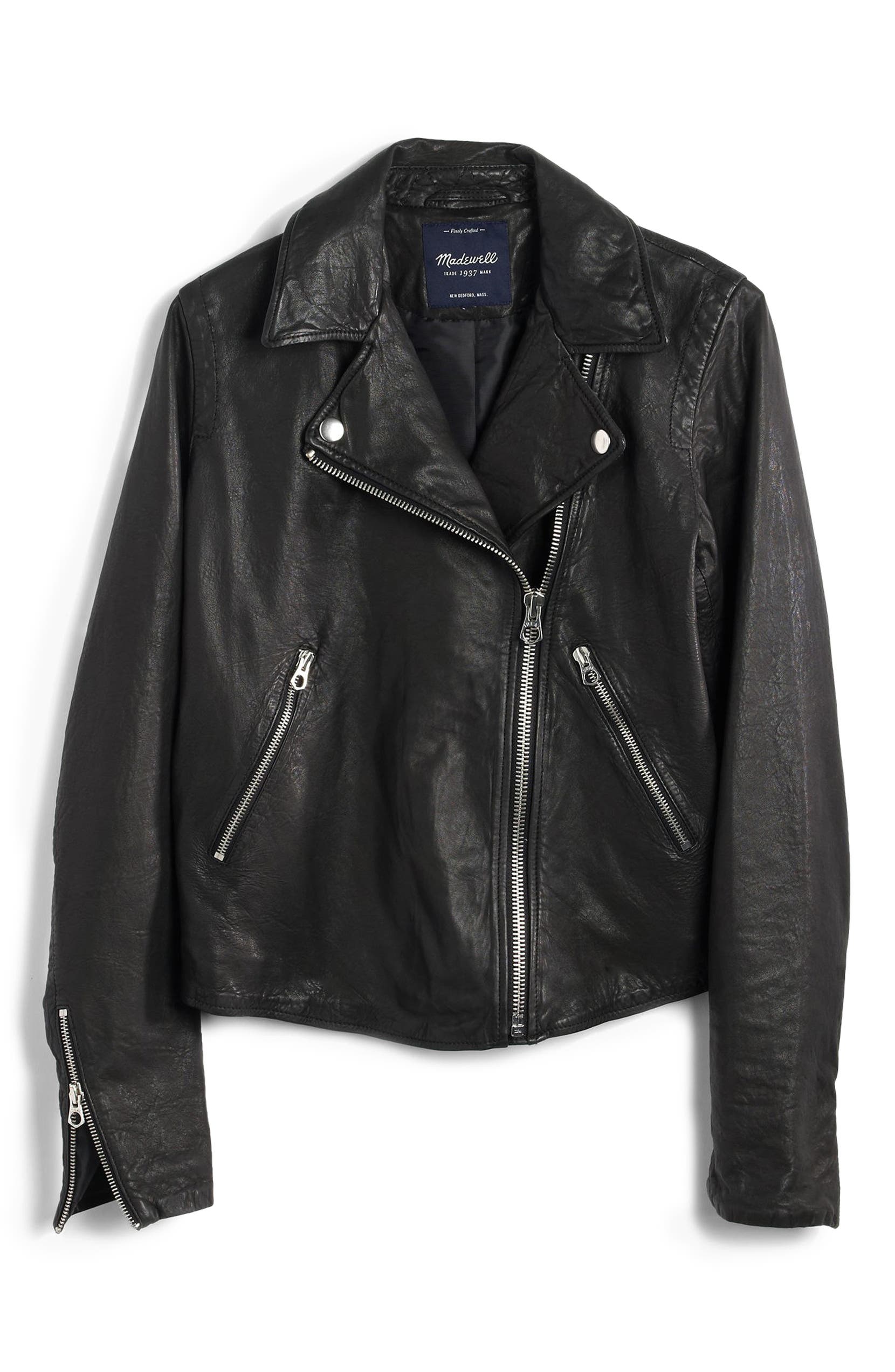 Washed Leather Moto Jacket