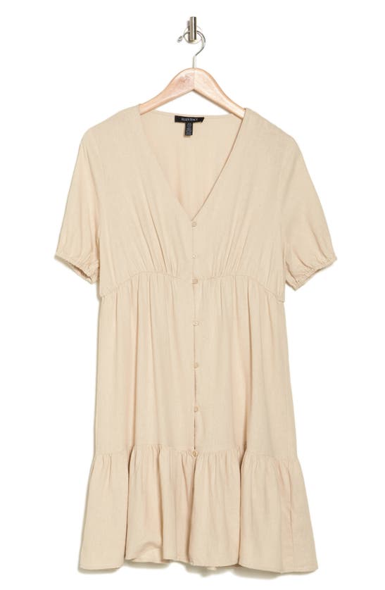 Ellen Tracy Linen-blend Mini Dress In Linen