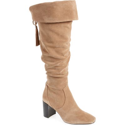 Karl Lagerfeld Paris Razo Tassel Knee High Boot, Beige