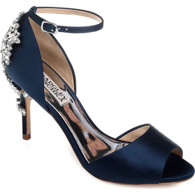 Badgley Mischka Vienna Crystal Embellished Ankle Strap Pump, Blue