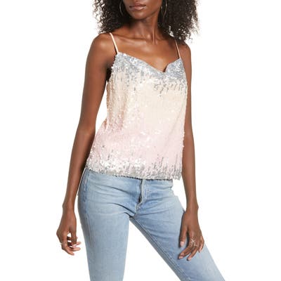 Endless Rose Colorblock Sequin Camisole Top, Pink