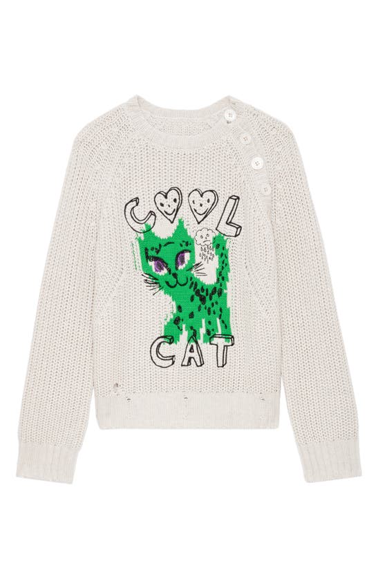 Shop Zadig & Voltaire Reglysa Cotton Sweater In Ecru