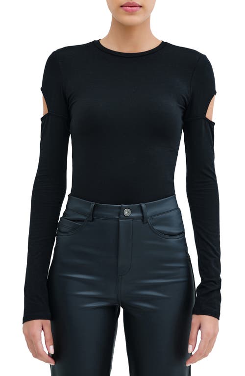 Shop Marcella Kent Cutout Long Sleeve Top In Black