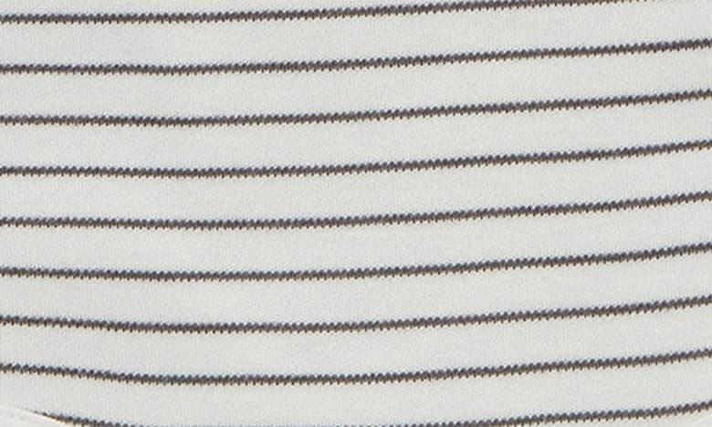 Mori Stripe Short Sleeve Bodysuit In Gray Stripe