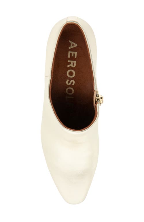 Aerosoles Melina Block Heel Bootie In Gold Metallic Leather