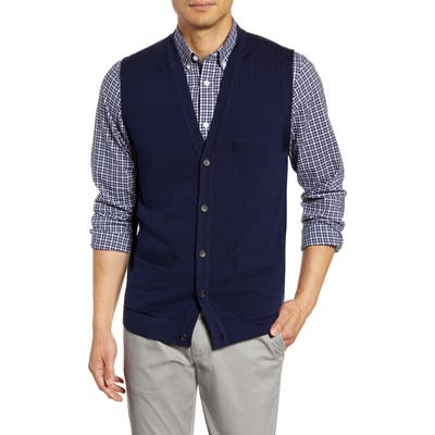 Nordstrom Shop Merino Button Front Sweater Vest, Blue