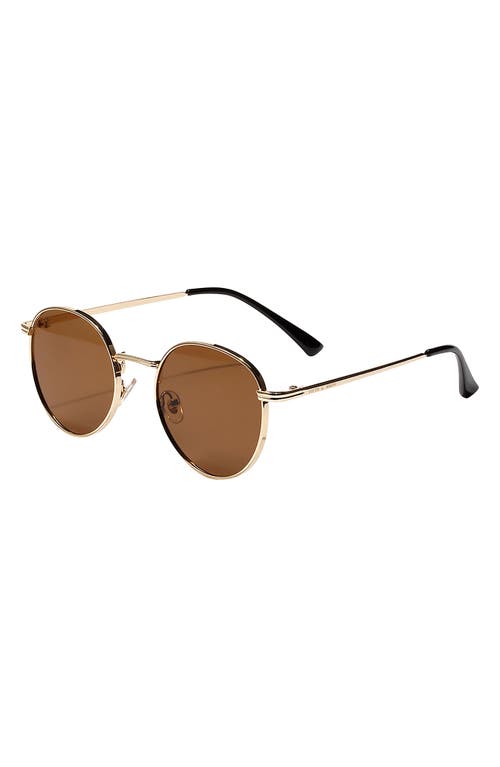 Shop Fifth & Ninth Jackson 50mm Round Sunglasses In Gold/brown