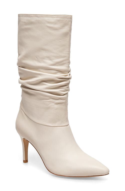 Silent D Bolla Pointed Toe Boot in Oat Milk Leather