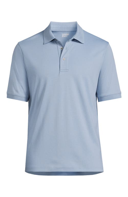 Lands' End Short Sleeve Cotton Supima Polo Shirt In Pale Slate Blue