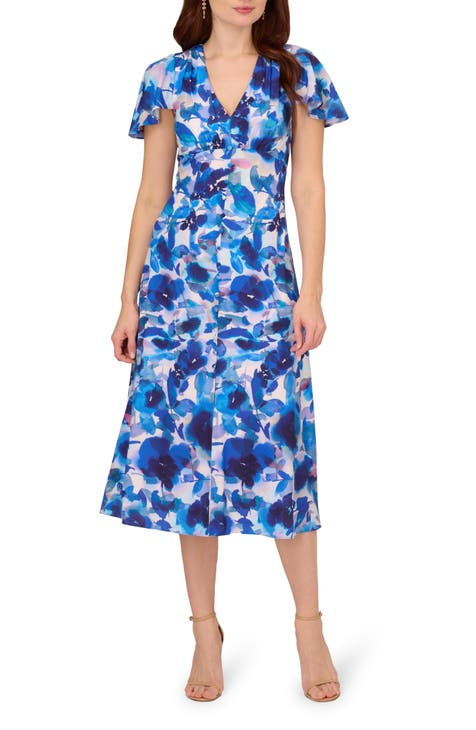 Floral Chiffon Midi Dress