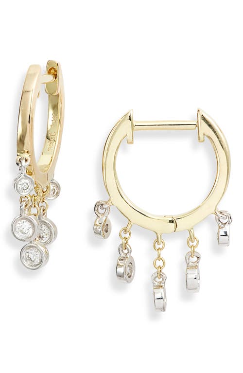 Meira T Diamond Fringe Hoop Earrings In Yellow Gold/diamond