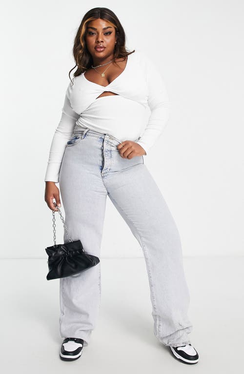 ASOS DESIGN Curve Cutout Rib Top in White