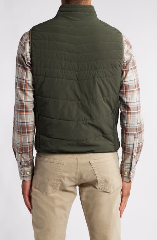 Shop Scott Barber Water Resistant Stretch Nylon Puffer Vest In Olive