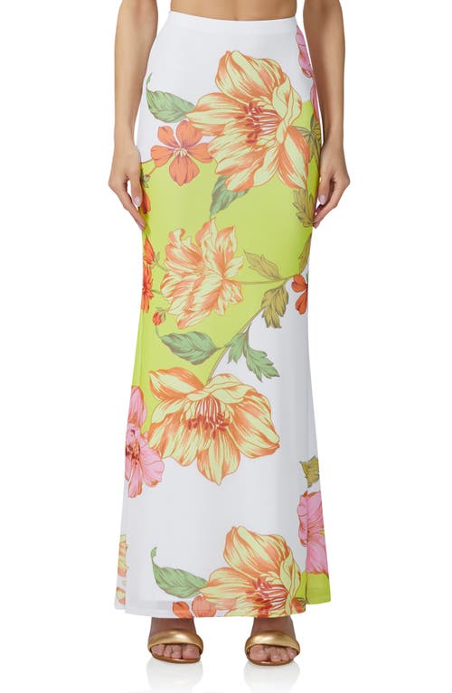 Cara Maxi Slip Skirt in Color Block Floral