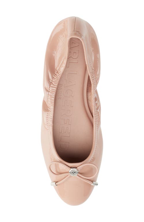 Karl Lagerfeld Paris Velma Metallic Ballet Flat In Blush