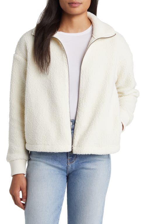 caslon(r) Brushed Fleece Jacket in Ivory Pristine