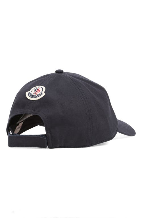 Shop Moncler Logo Appliqué Adjustable Baseball Cap In Blue