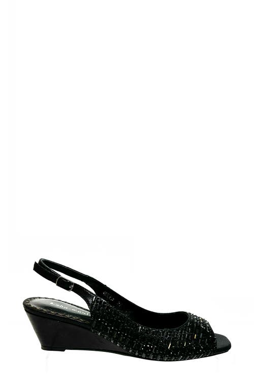 Lady Couture Queen Slingback Wedge Heel Sandal In Black
