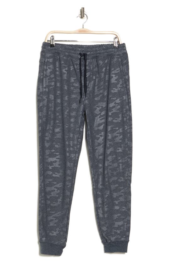 90 Degree By Reflex Camo Print Brushed Joggers In Heather Navy