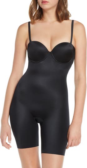 Spanx Suit Your Fancy Strapless Cupped Mid Thigh Bodysuit Sz S NEW NWOT  N115