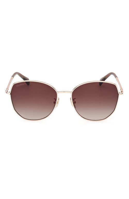 Shop Max Mara 58mm Round Sunglasses In Gold/gradient Brown