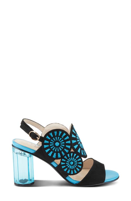 Azura By Spring Step Embroidery Slingback Sandal In Black Multi