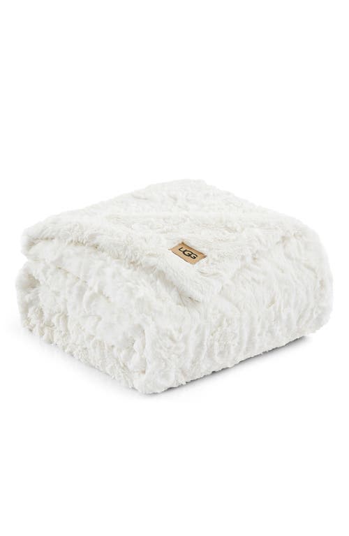 Ugg(r) Adalee Faux Fur Throw Blanket In Natural