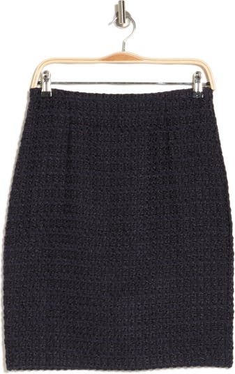 Chelsea Pencil Skirt - Black Bouclé