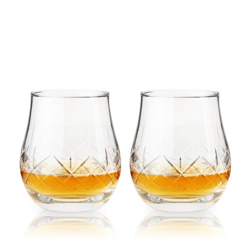 Viski Admiral Crystal Heavyweight Bourbon Glasses Set Of 2 In Clear