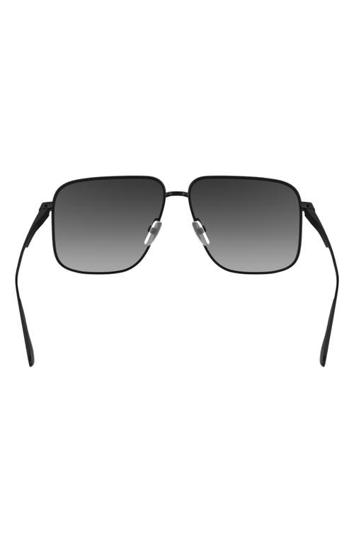 Shop Victoria Beckham V Line 57mm Gradient Aviator Sunglasses In Matte Black