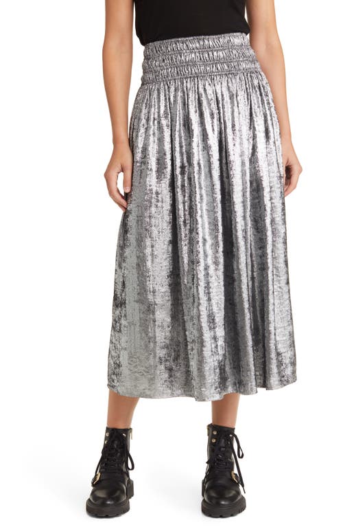 The Viola Metallic Skirt in Silver