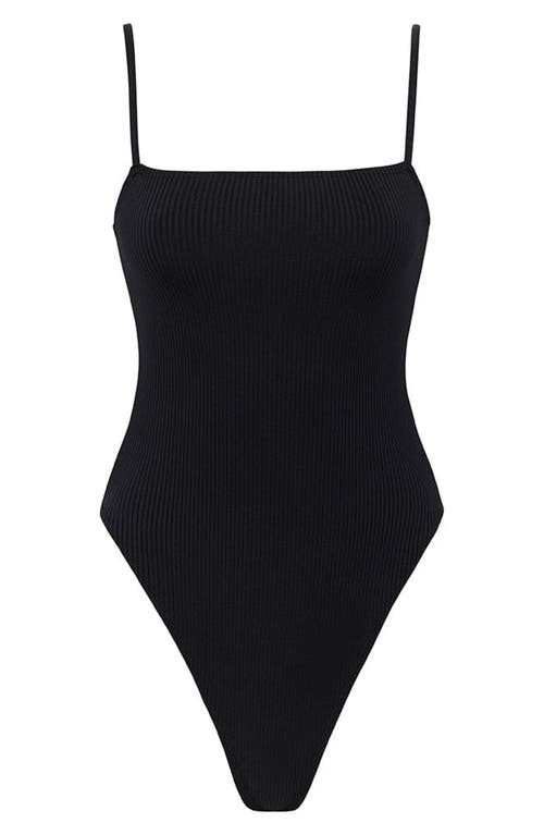 Shop Montce Jacelyn Rib One-piece Swimsuit In Black Rib