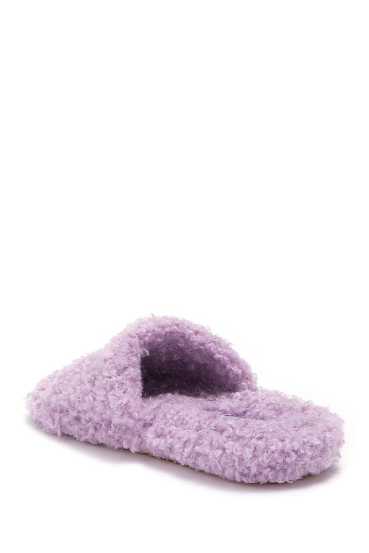 Jeffrey Campbell Faux Fur Slide Slipper In Lilac
