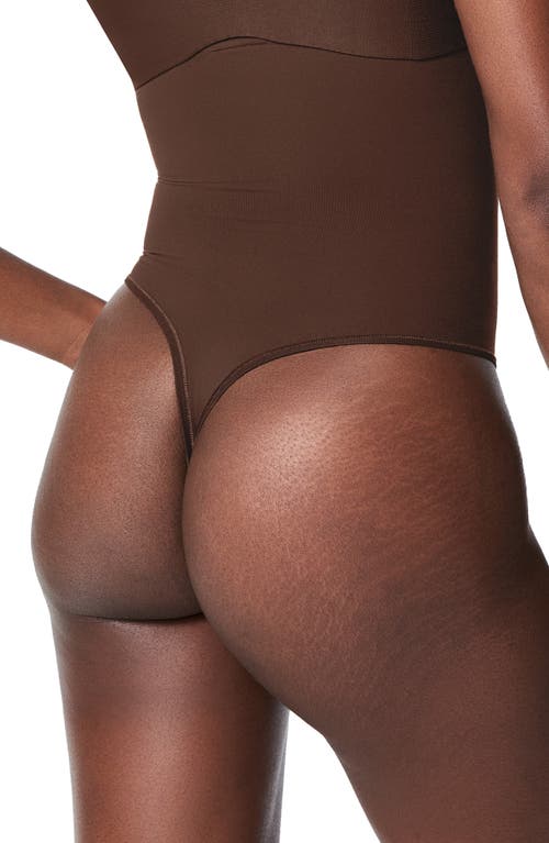 Spanx Women's Seamless High-waisted Shaping Thong In Chestnut Brown