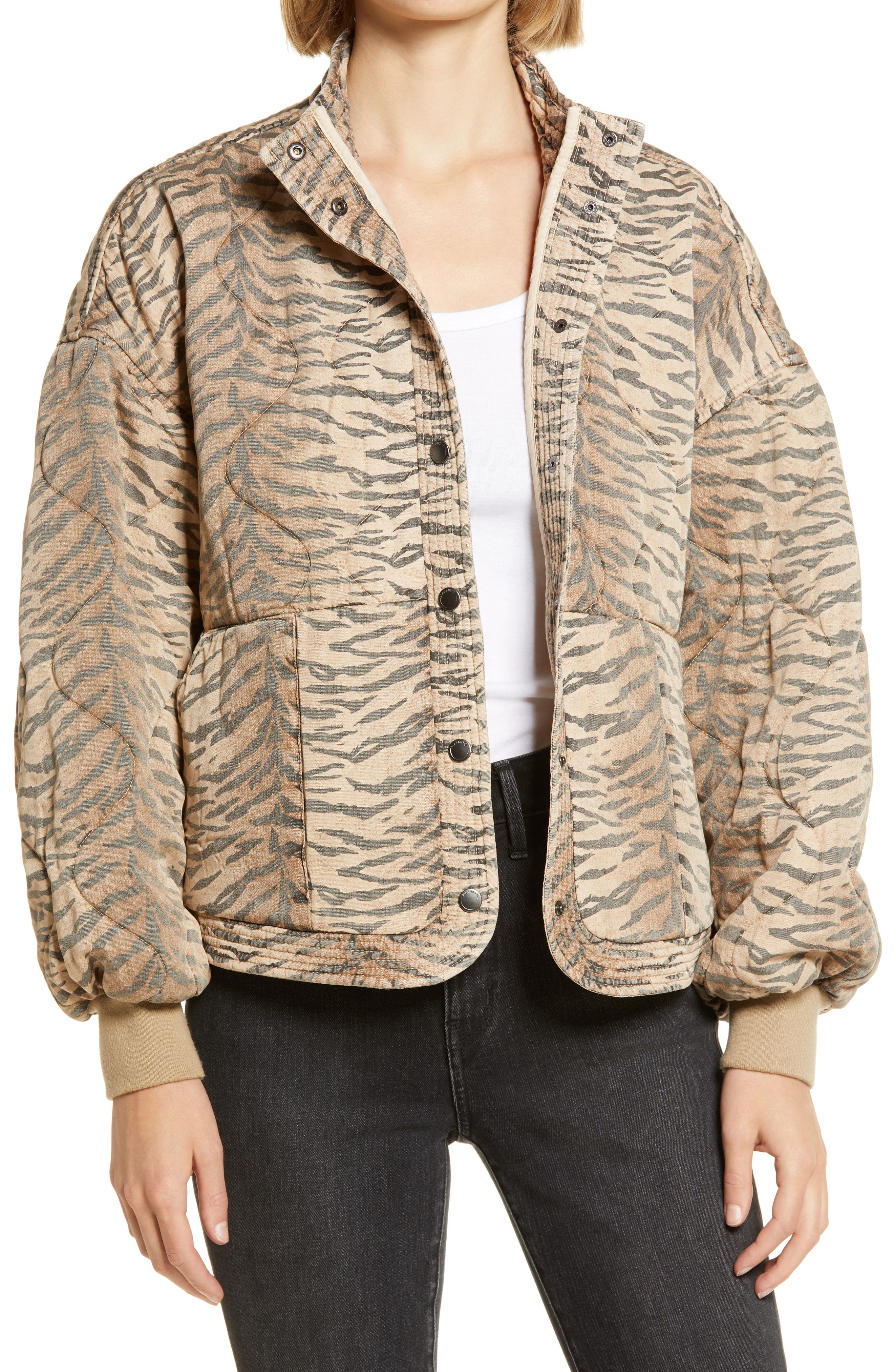 printed quilted jacket
