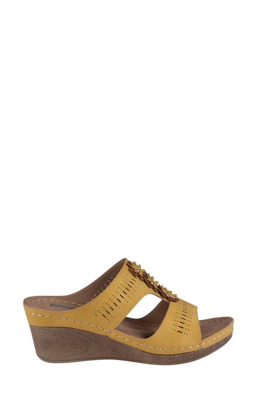 Good Choice New York Lisette Platform Wedge Slide Sandal In Yellow