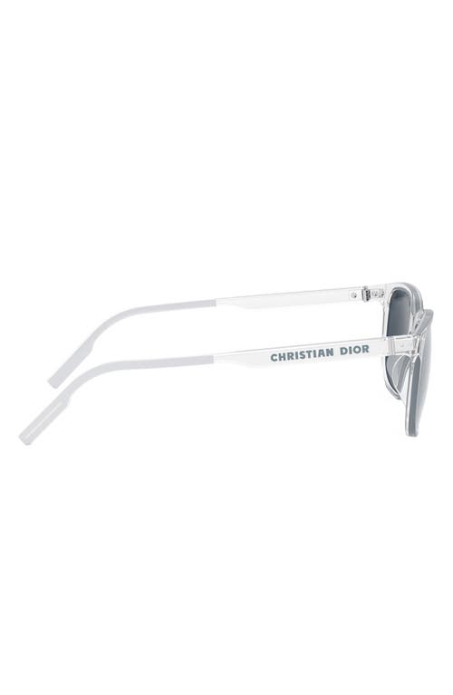 Shop Dior 'tag Su 56mm Square Sunglasses In Crystal/other/blu Mirror