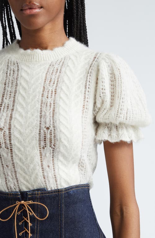 Shop Ulla Johnson Mavis Mixed Stitch Alpaca Blend Sweater In Ivory