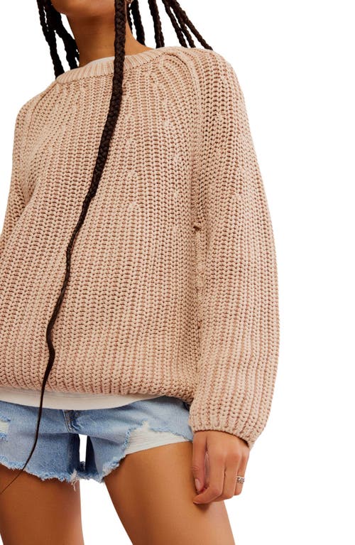 Shop Free People Take Me Home Cotton Sweater In Sandcastle